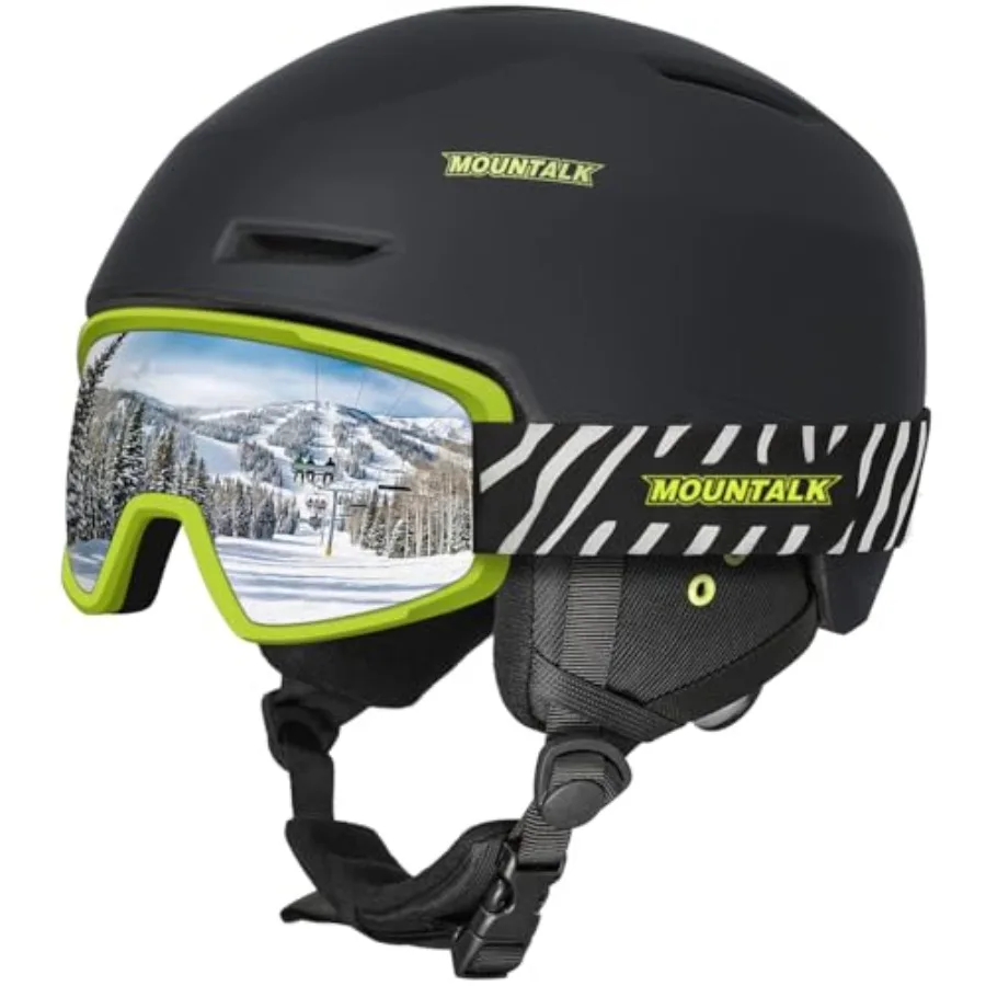 

Шлем для катания на лыжах с очками — регулируемый, легкий — идеально подходит для детей и взрослых, для катания на лыжах/сноуборде, размер L (23–24,8 дюйма)