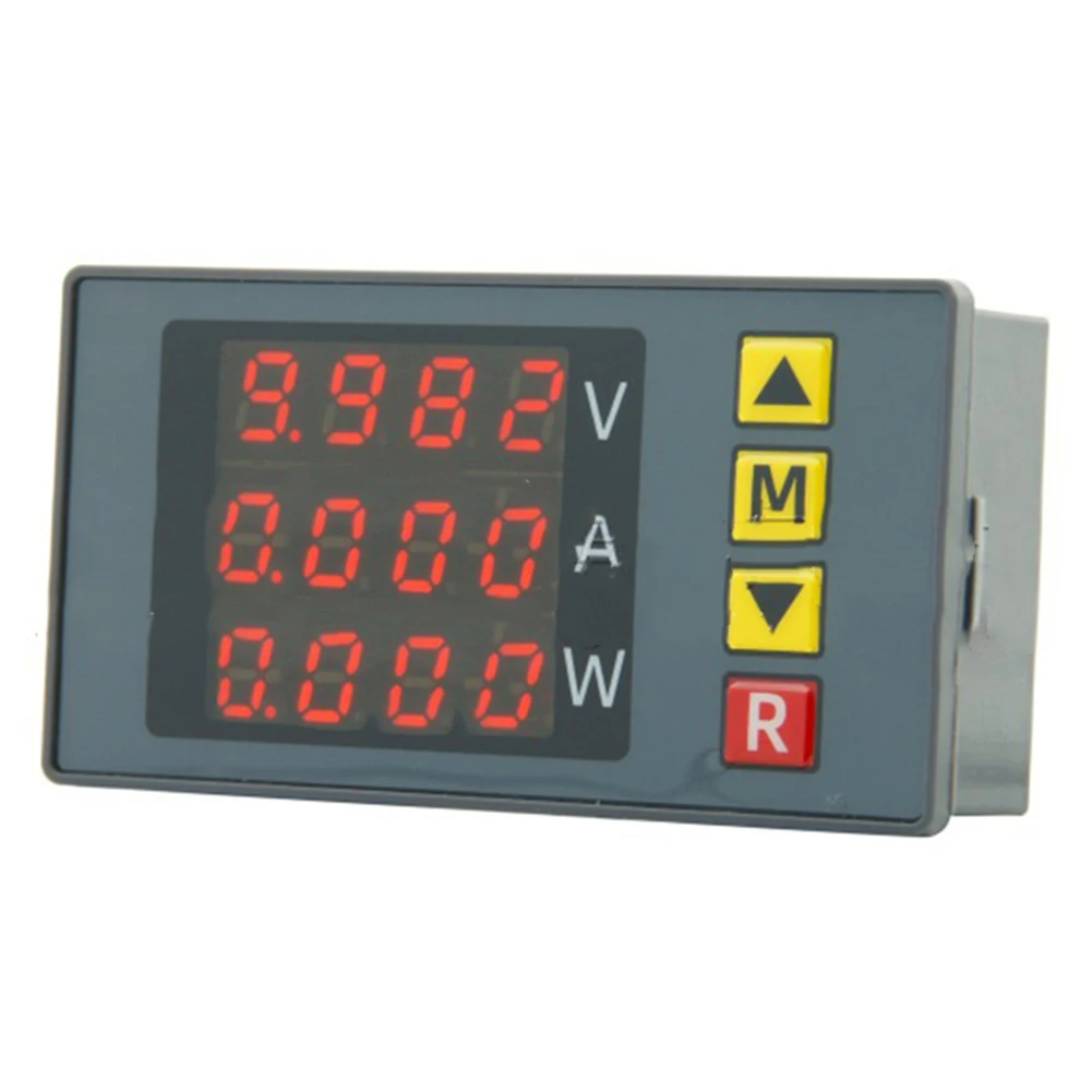 DC 0-100V 10A 1000W Digital Voltmeter Ammeter Wattmeter BM730 4Bit High Metal Black Alarm Function For Electrician For Tes