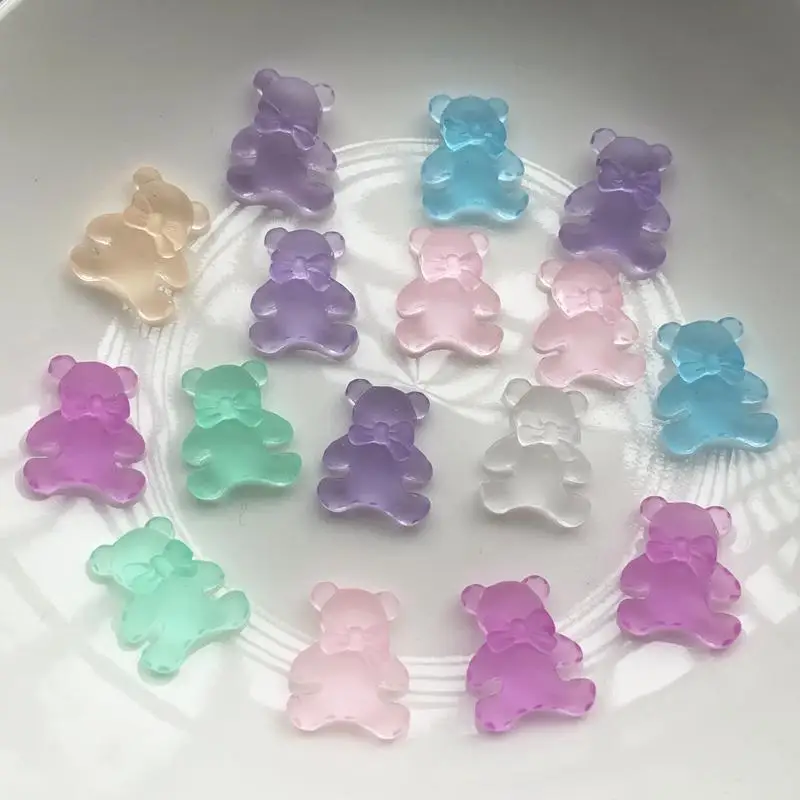 50pcs Mixed color kawaii bear cabochon scrapbook embellishments  kawaii resin flatback  scrapbook