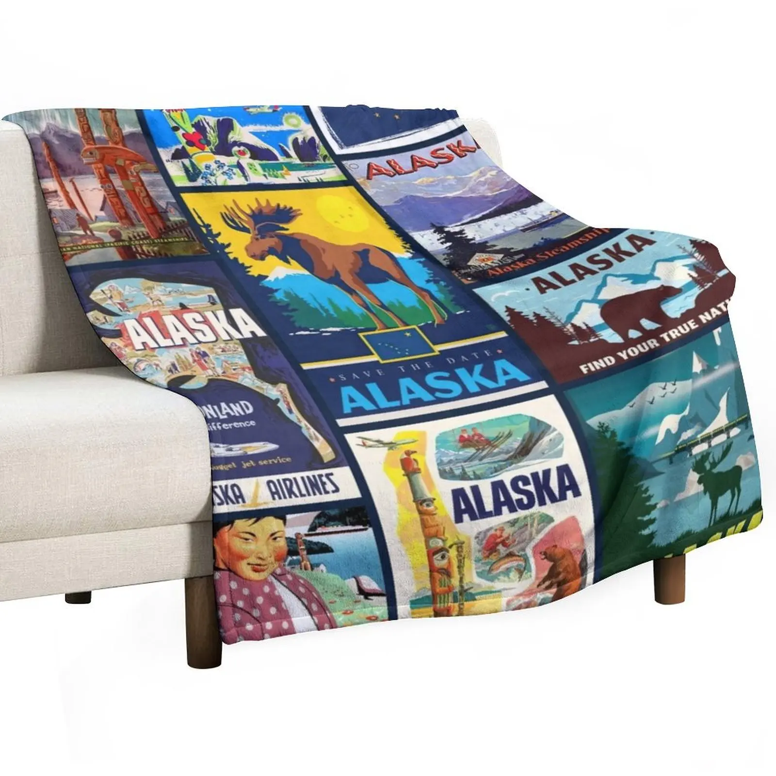 Alaska - I love ALASKA Throw Blanket Soft Beds Decorative Sofas Cute Plush Sofas Thermal Blankets