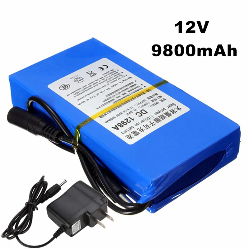 

100% Durable DC 12V 6800 MAH High Capacity Lithium ion rechargeable battery AC Charger (US/EU Plug Hot Sale Promotion free drop