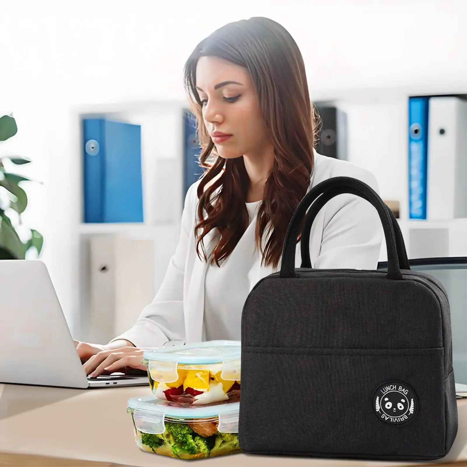 Lunch Bag Insulated Cooler Bag Women and Men Reusable Cooler Tote Lunch Box Bags Small Tote Lunch Pouch for Work Office Picnic view 2