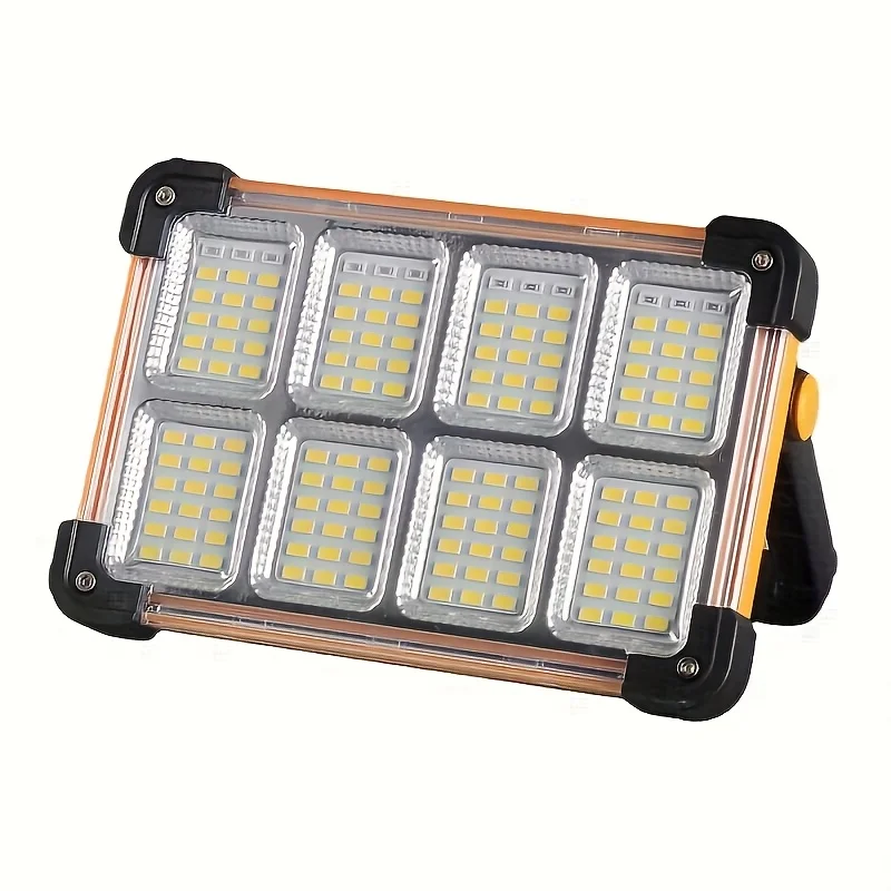 1pc Rechargeable LED Solar Work Light，Portable Floodlight with 3600mAh Battery, Ideal for Camping, Emergency Power