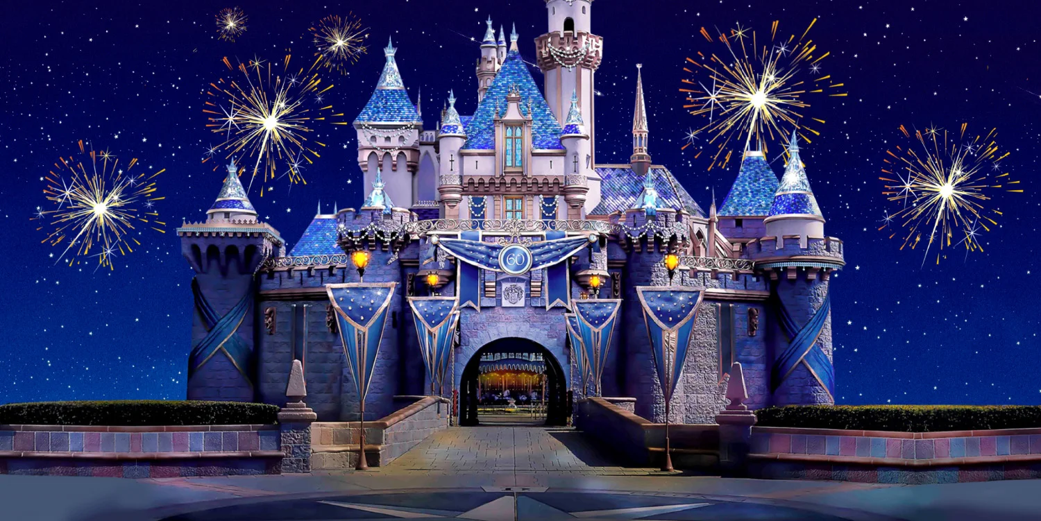 

10x20ft Fireworks Fairy Tale Castle Grand Stairs Outdoor Polyester Fabric Washable Wrinkle Free Custom Photo Background Backdrop