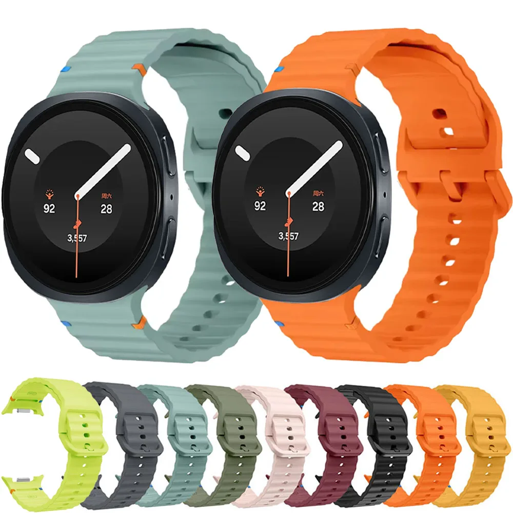 Wave Silicone Strap for Samsung Galaxy Watch 9/8 44mm 40mm Original Replaceable Wristband for Galaxy Watch 8/8 Classic 46mm Band