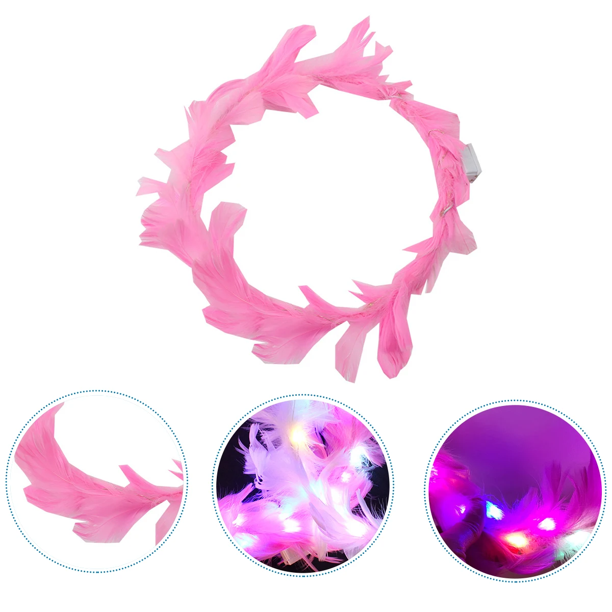 

4pcs Luminous Garland Headband Hair Accessories LED Plumage Party Wedding Festival Halloween Christmas Costume