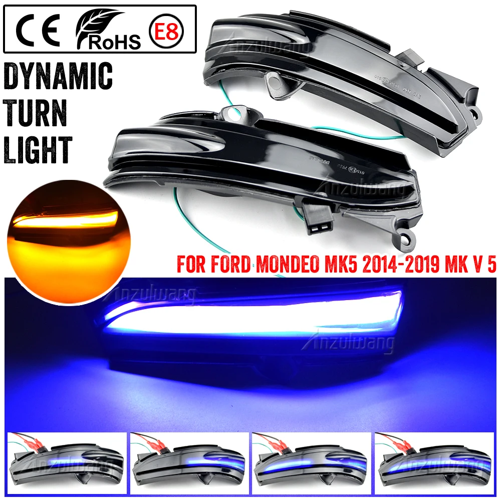 

LED Dynamic Turn Signal Side Mirror Blinker Indicator Sequential Light For FORD MONDEO MK5 2014-2020 MKV 5