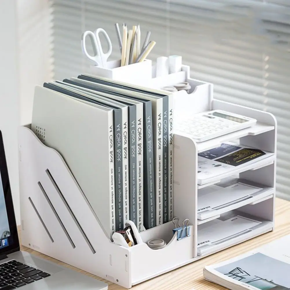 Desktop Organizer Tray Multi-layer Desktop File Storage Rack with Capacity Easy Assembly Organizer Holder for Office Documents