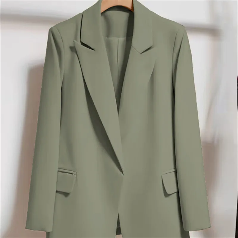 Women's Blazers Spring Autumn Suit Coat Beige Tie Up Jacket Slim Fit Stylish Top Outerwear Office Lady Blazer for Women Clothing