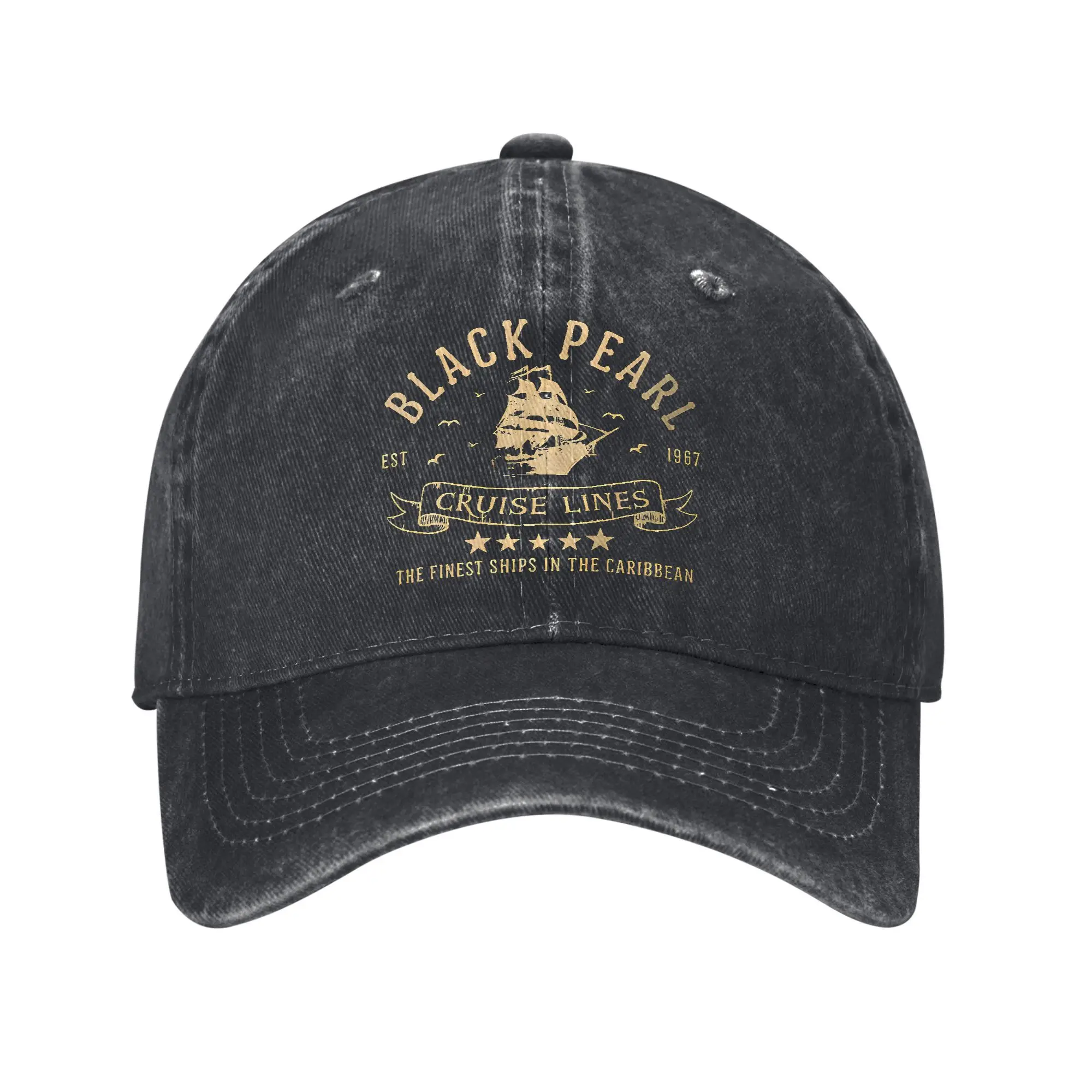 

Pirates of the Caribbean Skull and Swords Baseball Cap Vintage Distressed Denim Movie Sun Cap Unisex Outdoor Adjustable Hats