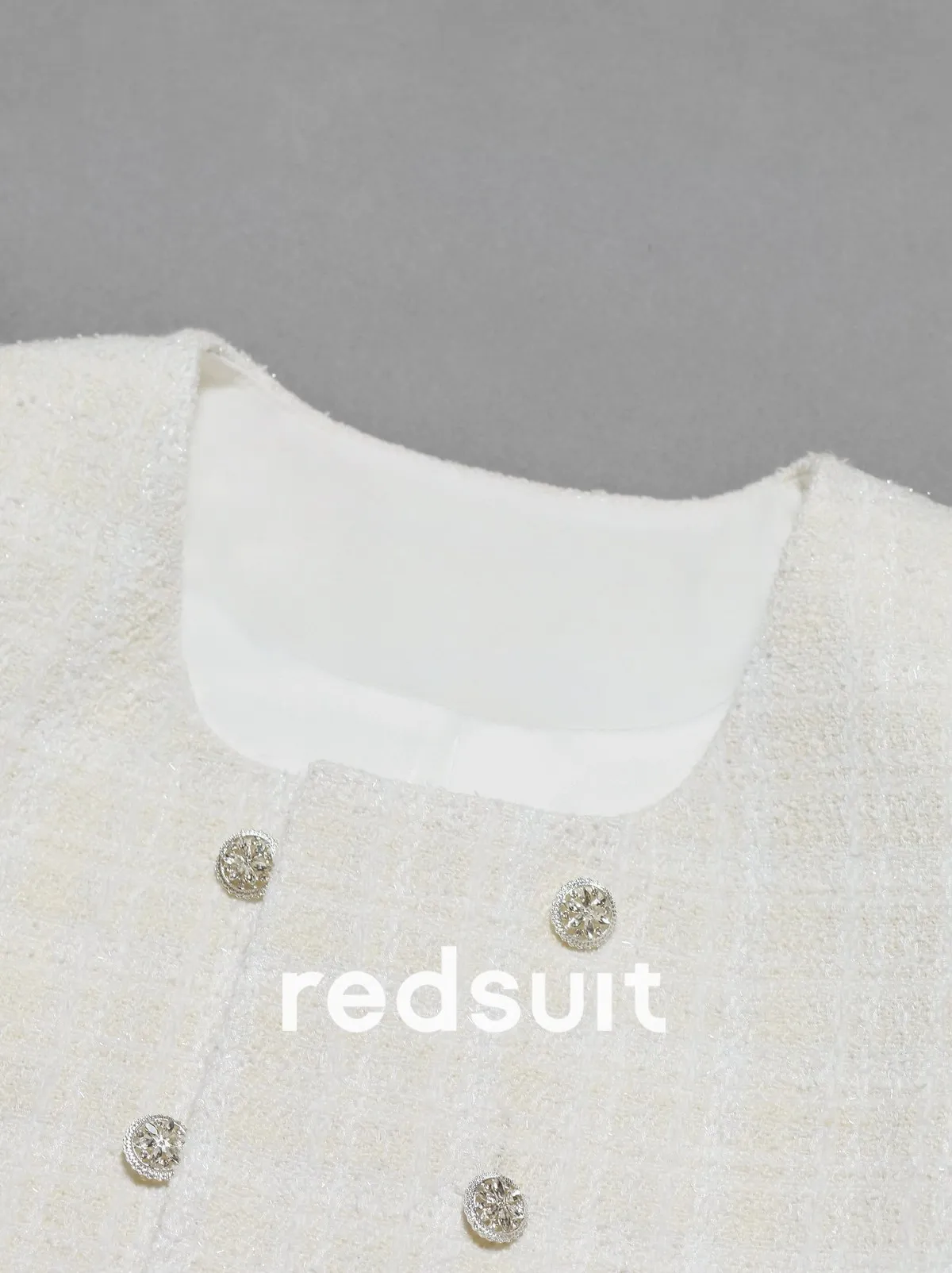 New Simple and exquisite U-shaped collar double breasted short coarse woolen coat  Custom size