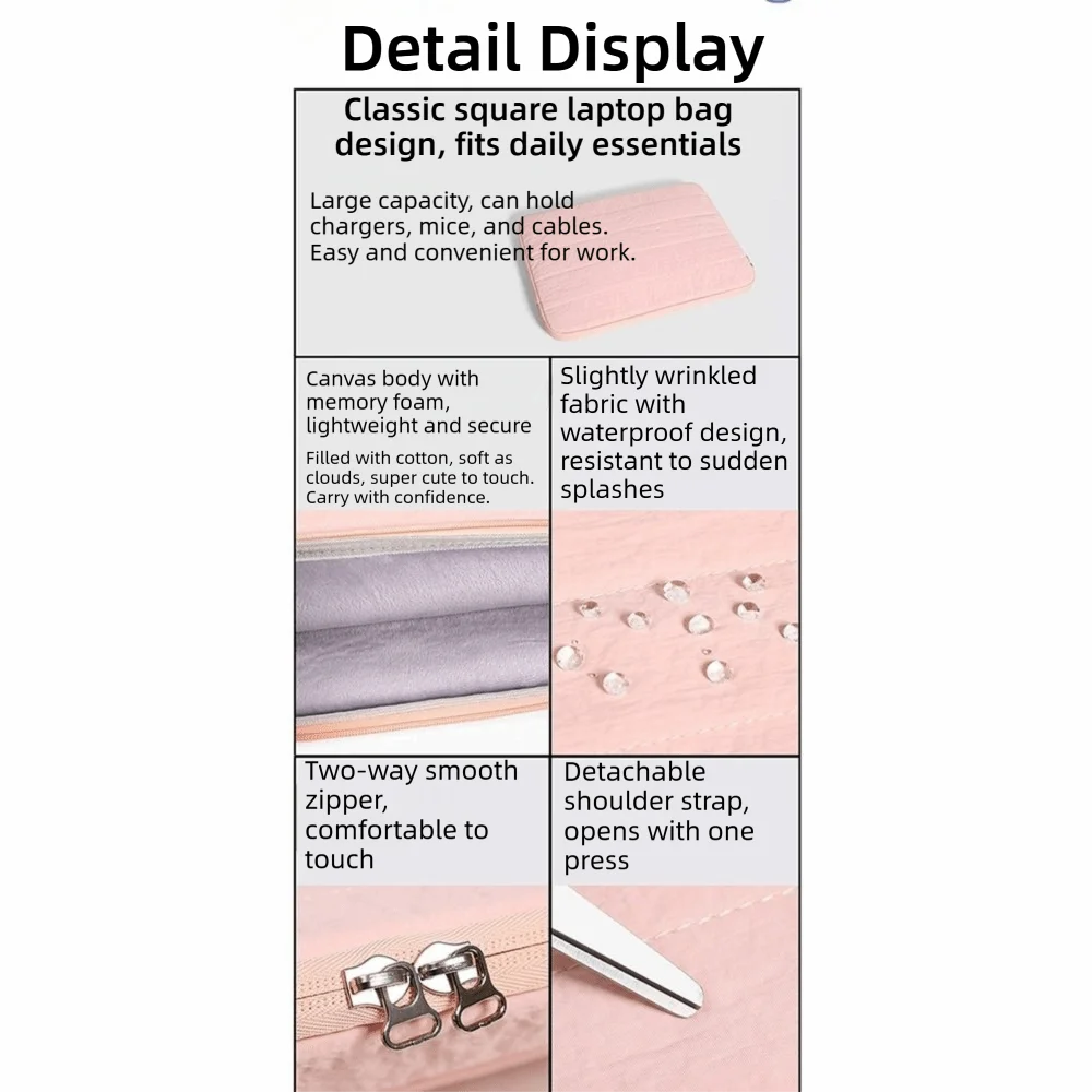 13 14 15 16 Inch Laptop Sleeve Carring Case Canvas Waterproof Notebook Case Shockproof Wear-resistant for Lenovo Dell LG16