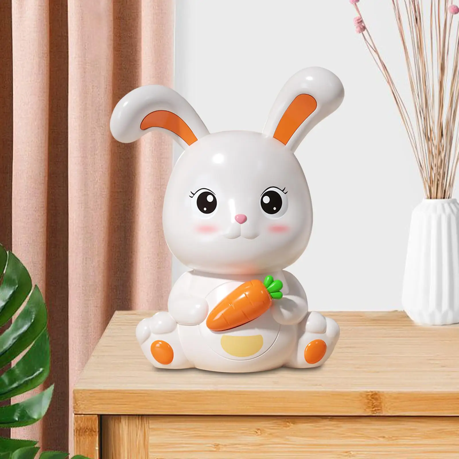 Bunny Piggy Bank Figurine Money Saving Box Animal Statue Crafts Saving Box for Shelf Home Desktop Bedroom Birthday Gifts