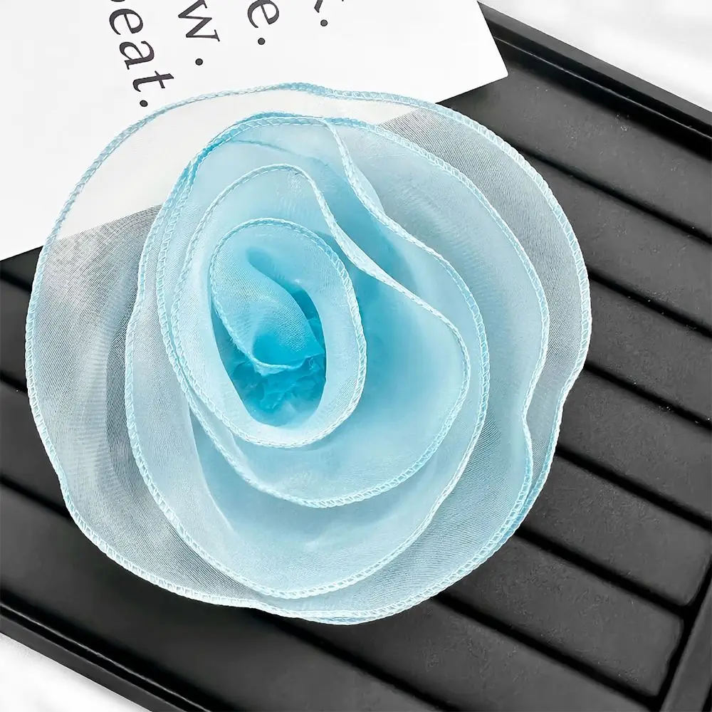 Fashion Rose Flower Brooch for Women Organza Multi-Layer Floral Brooch Lapel Pins Chest Flower Corsage Clothing Dress Decoration