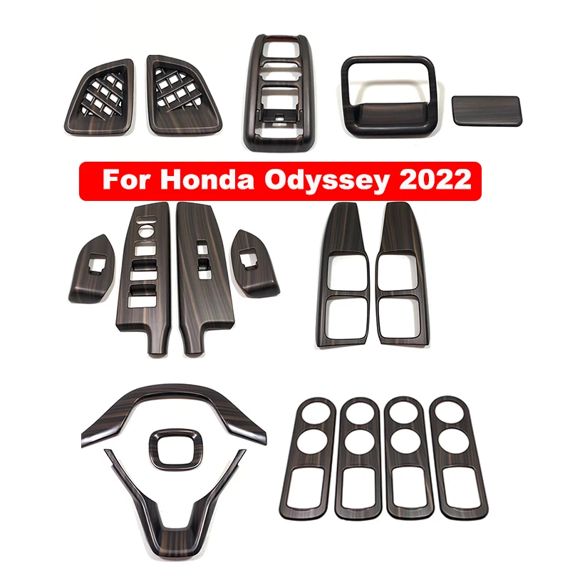 

ABS Wood grain For Honda Odyssey 2022 Car Glass switch steering wheel vent passenger handle full set of interior accessories