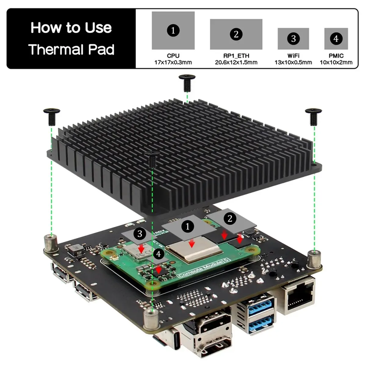 2026 New For CM5 IO Board Zero Noise-Superior Cooling-Passive Design X1507