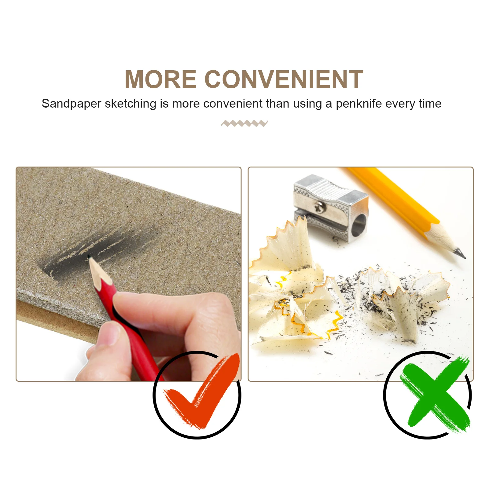 

5Pcs Pencil Sharpening Sandpaper Block Professional Sketching Tool Safe Gentle Materials Long Service Life Artist Use