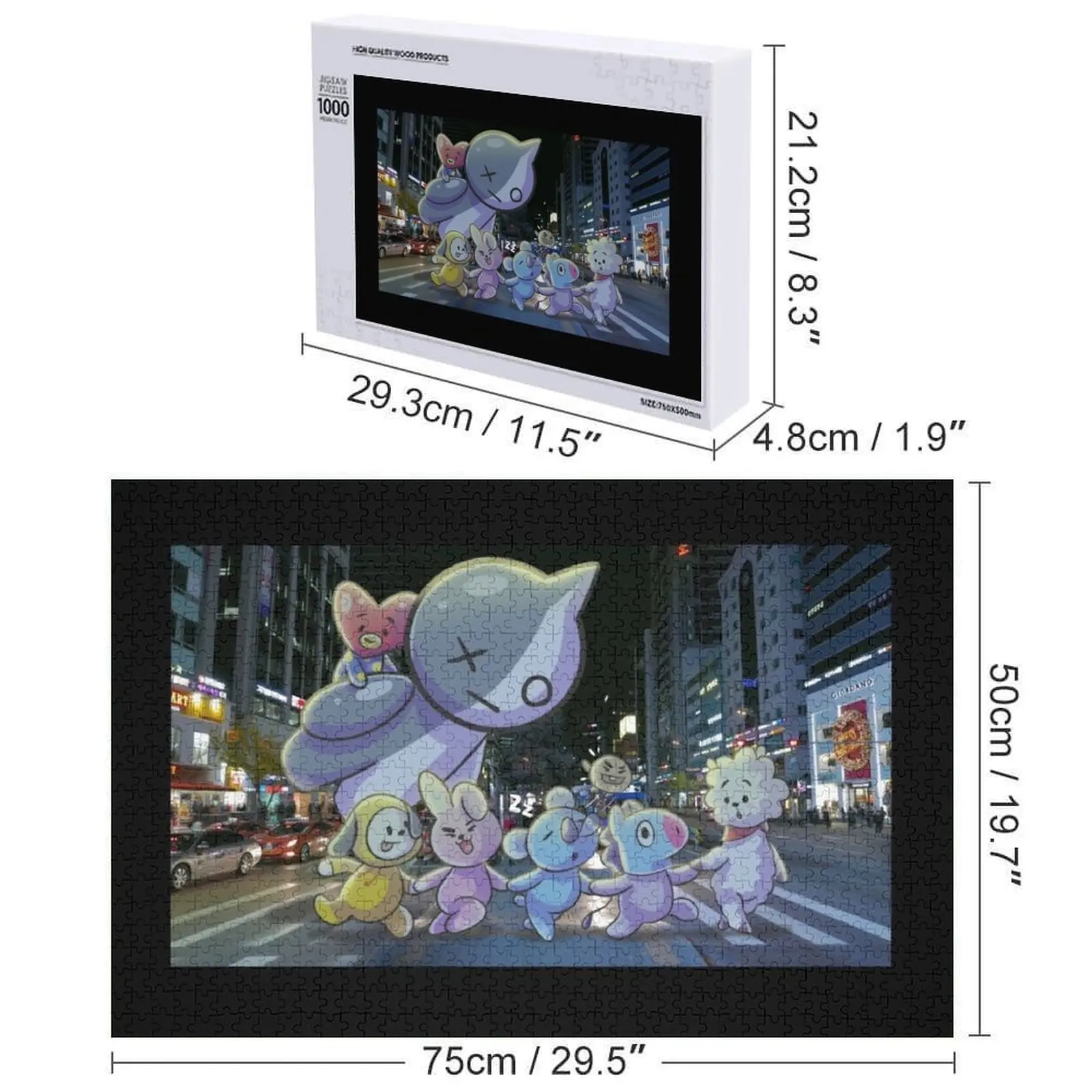 Night in Seoul Jigsaw Puzzle Wooden Decor Paintings Wood Name Toddler Toys Puzzle