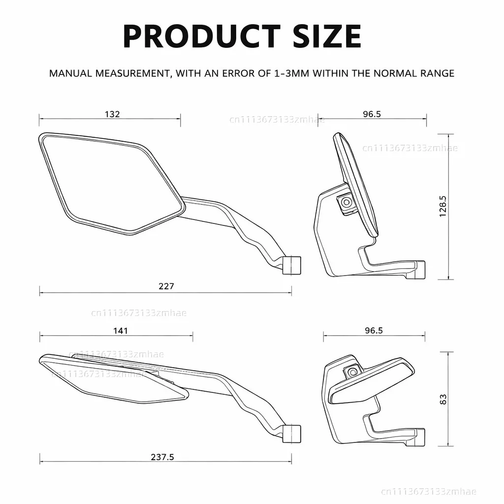 For Aprilia SR GT 200 SR Max250 300 125 APR300 SXR 125 Motorcycle Wing Mirrors Rearview Rotating NEW Rearview Side Mirror