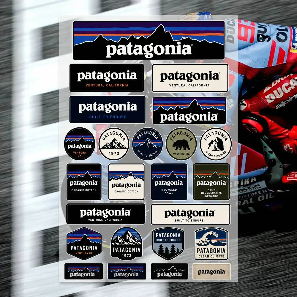 Juego de Calcomanías P-Patagonia, Calcomanías Impresas y Cortadas de Alta Calidad, Calcomanía para Motocicleta