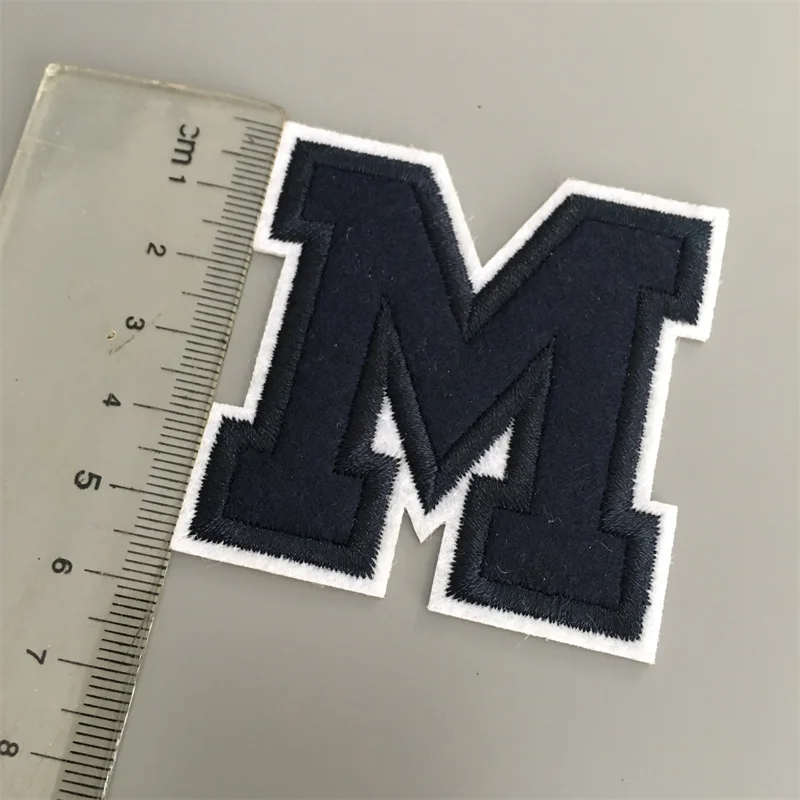 Navy Blue Letters Embroidery Patches Applique Diy Alphabet Iron on Patches For Clothing Sewing Name Patches on Clothes Bags