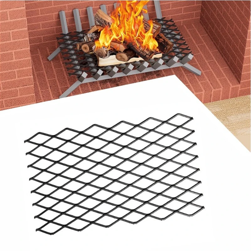 1/2PCS Fireplace Grate Ember Retainer for Most Fireplace Indoor Outdoor Fire Pits Camping Steel Ember Retainer Mesh 7x12/10x16in
