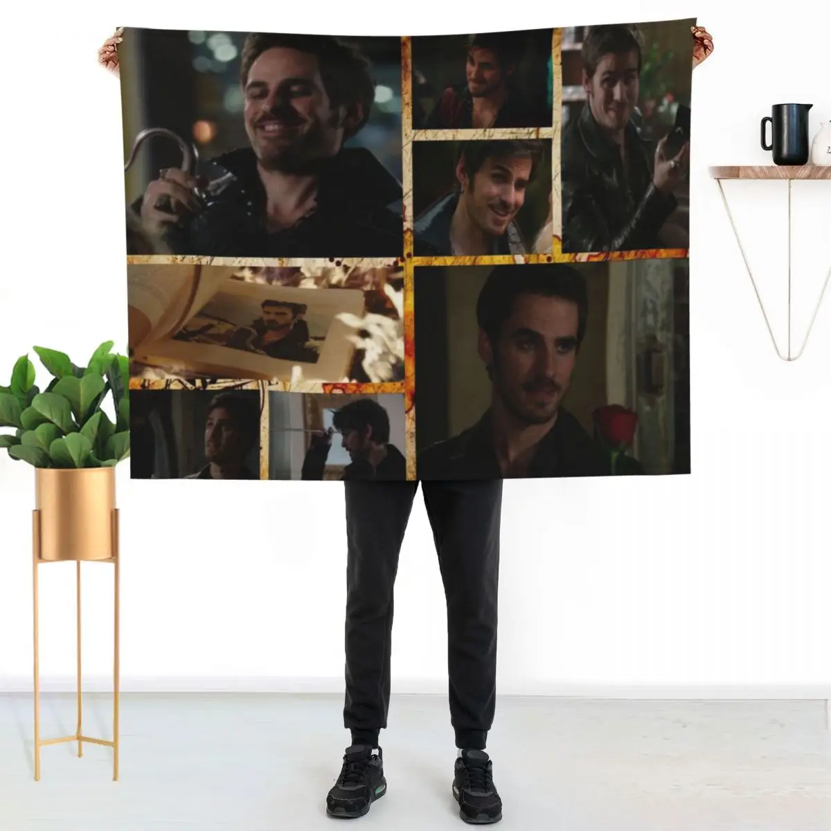 Captain Killian {Hook} Jones Love 39 Throw Blanket Flannel Fabric Sleeping Bag decorative Soft Plaid Quilt Blankets