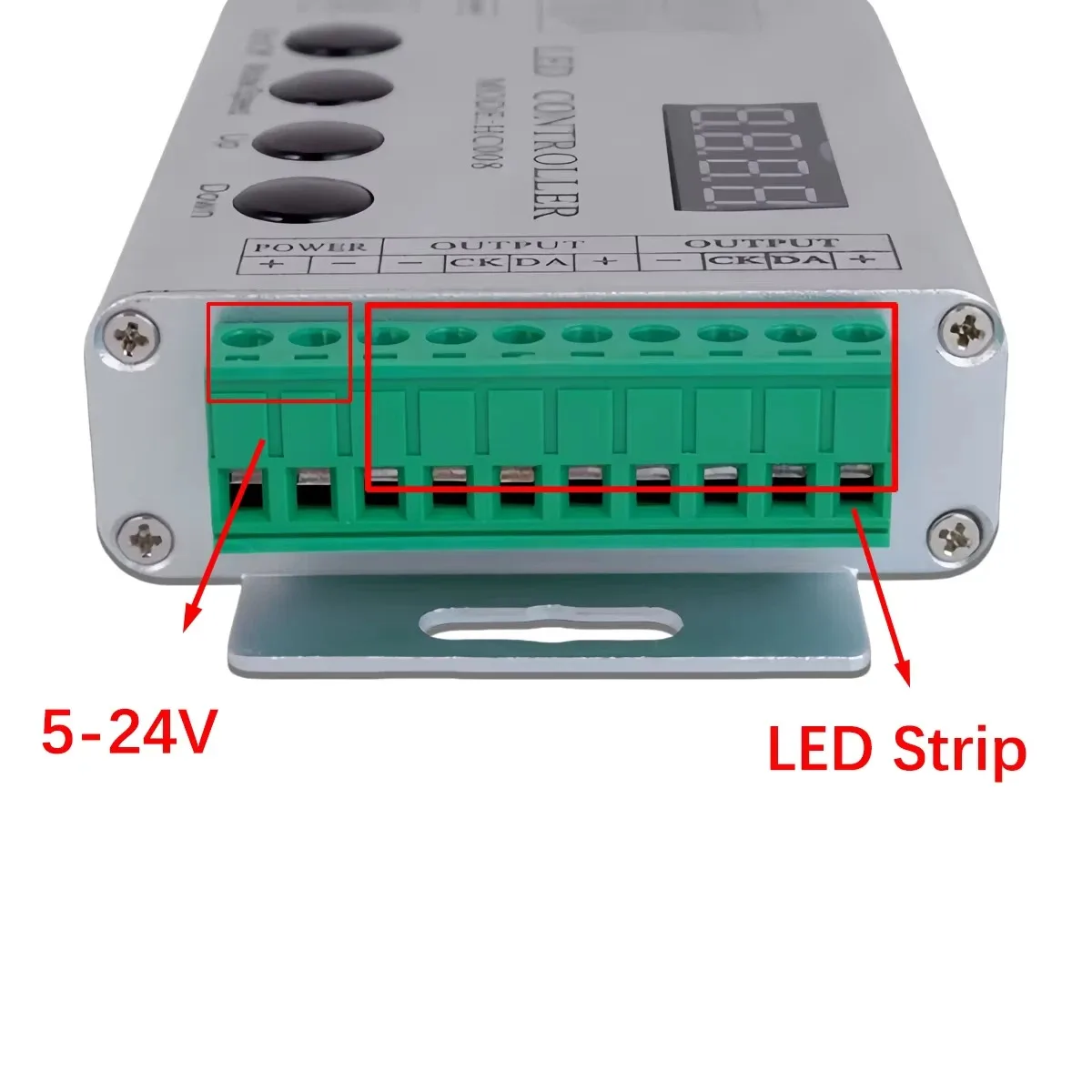 HC008 Programmable RGB LED Controller for WS2812B WS2811 SK6812 UCS1903 TM1804 TM1809 Strips with Simple Wiring and Setup