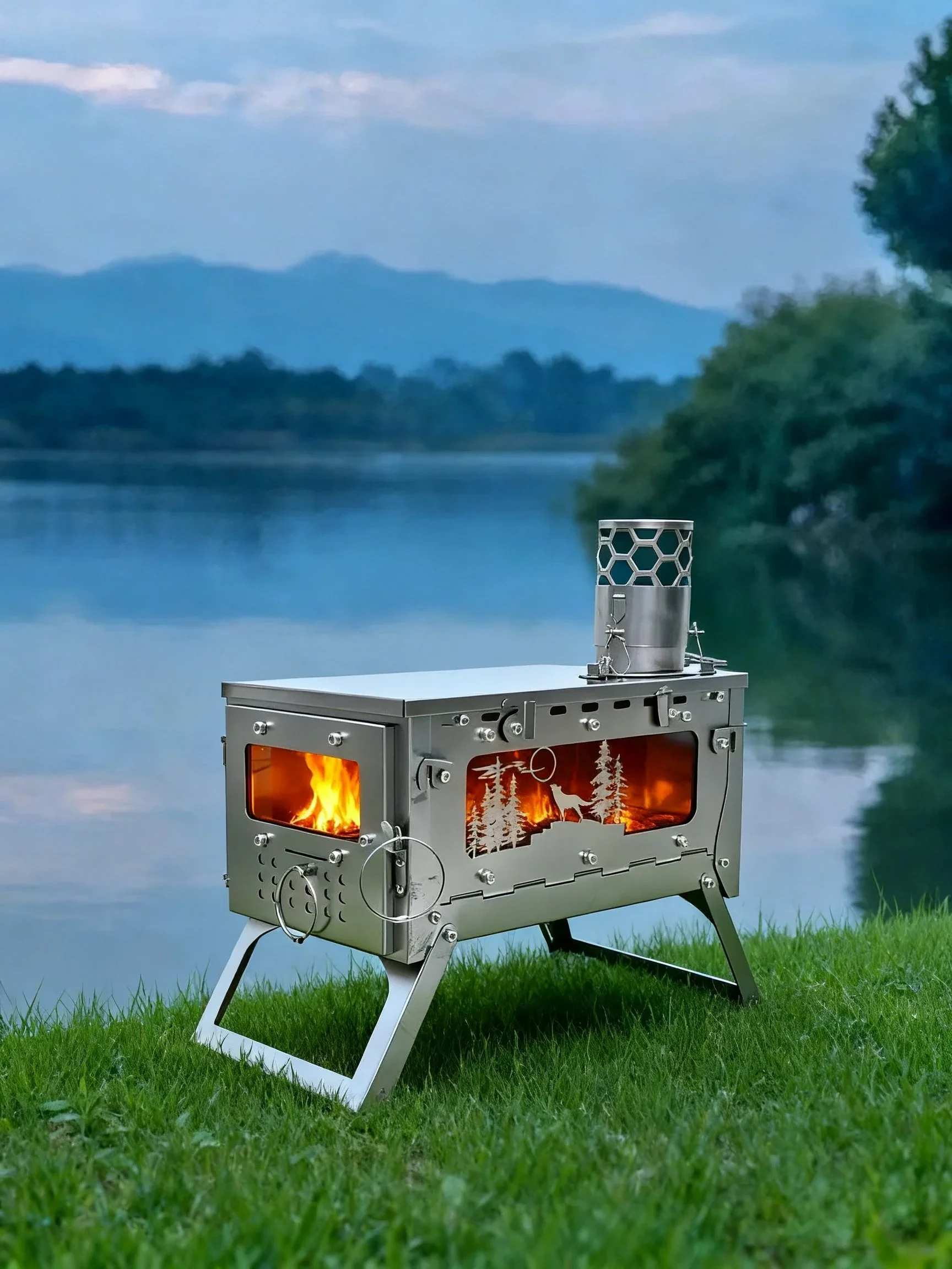 Outdoor Portable Titanium Allo - огляд і ціна Titanium Folding Wood Stove Tent