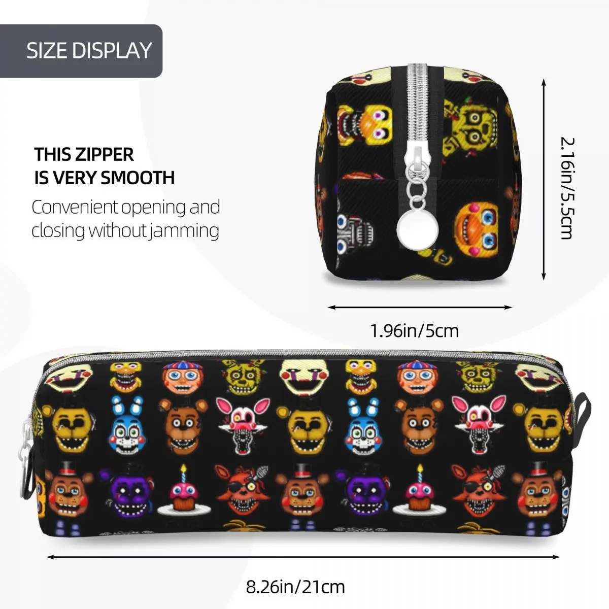 Imagem -04 - Fnaf Anime Cartoon Lápis Cases Horro Game Lápis Porta Caneta para Menina e Menino Bolsas de Grande Capacidade Material Escolar Acessórios