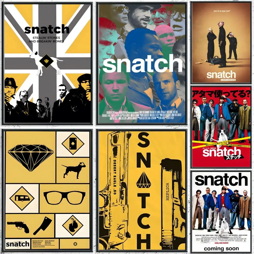 Classic Crime Comedy Movie Snatch Painting Calligraphy HD Canvas Poster Crease Free Waterproof All Space Wall Decor