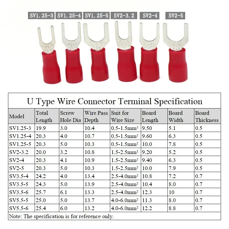 50Pcs/Lot of cold pressed wiring terminals | PVC insulated copper sleeve block SV/RV/VE Series cold pressed cable terminations