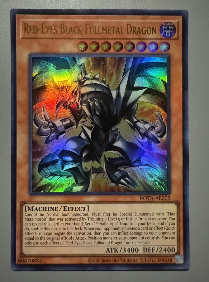 Yugioh KONAMI Duel Monsters ROTA-AE005 Red-Eyes Black Fullmetal Dragon Ultra Asian English Collection Mint Card