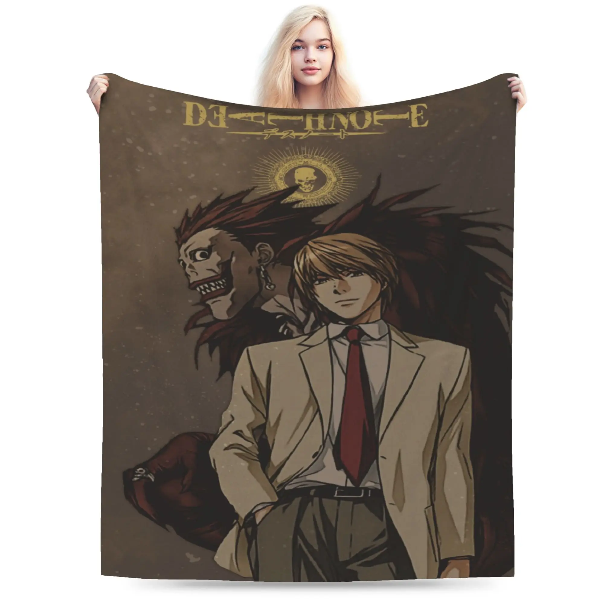 deaths notes anime catoon Blankets Velvet  Multifunction Super Soft Throw Blankets for Home Bedspread
