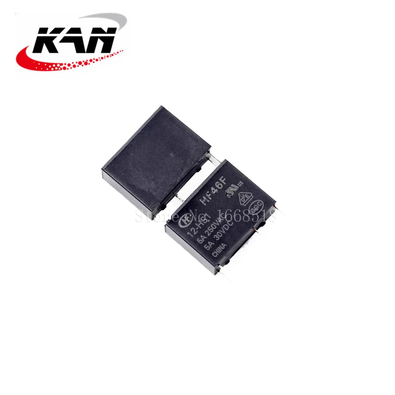 Imagem -04 - Relé de Potência Hf46f005-hs1 Hf46f-012-hs1 Hf46f-024-hs1 5vdc 12vdc 24vdc 5a 250vac 4pin Original Novo 100 Pcs