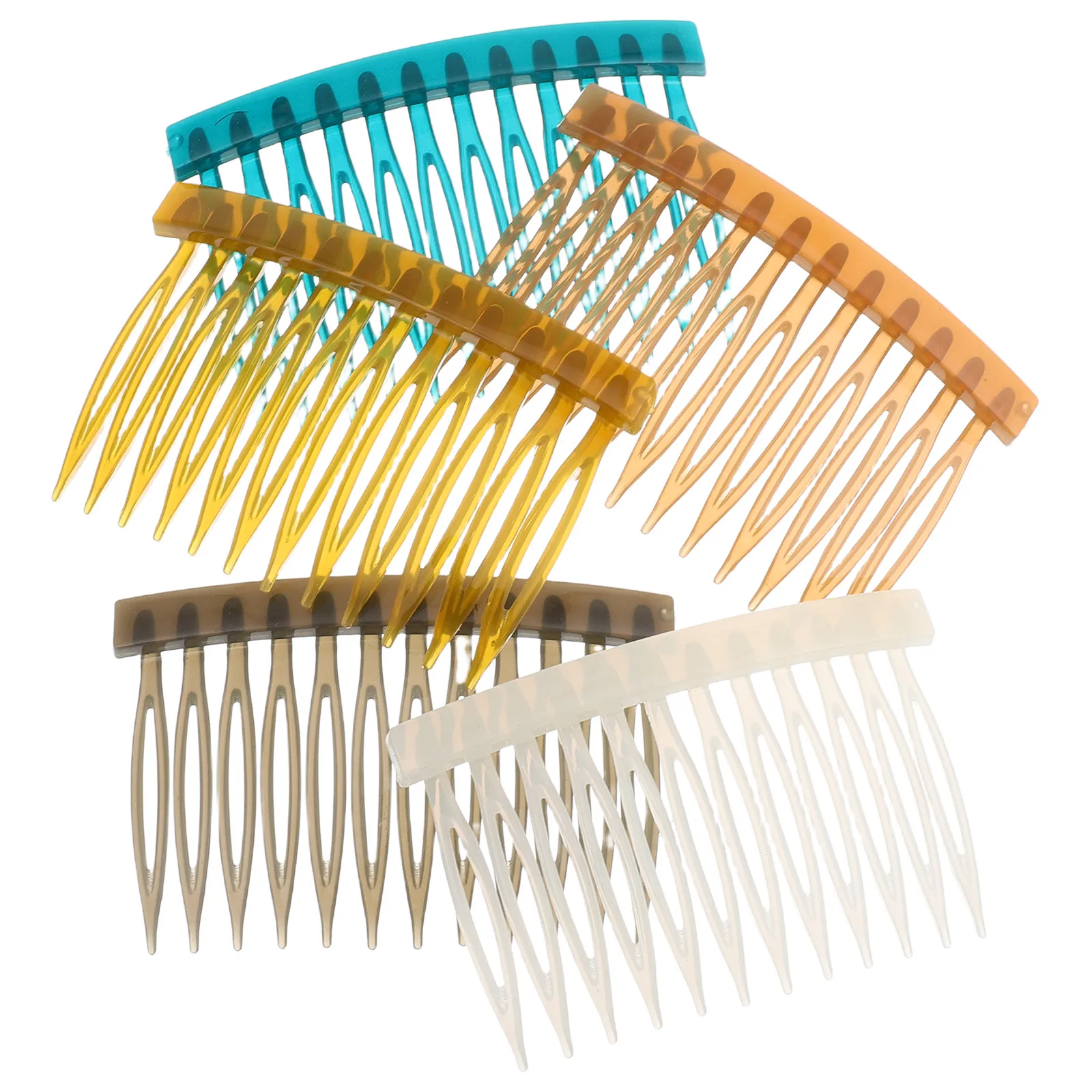 

Набор из 5 расчесок с УФ-защитой и 12 зубцами для фиксации челки, распутывания и укладки волос, цвета: темно-серый, чайный, желтый, белый, коричневый, темный.