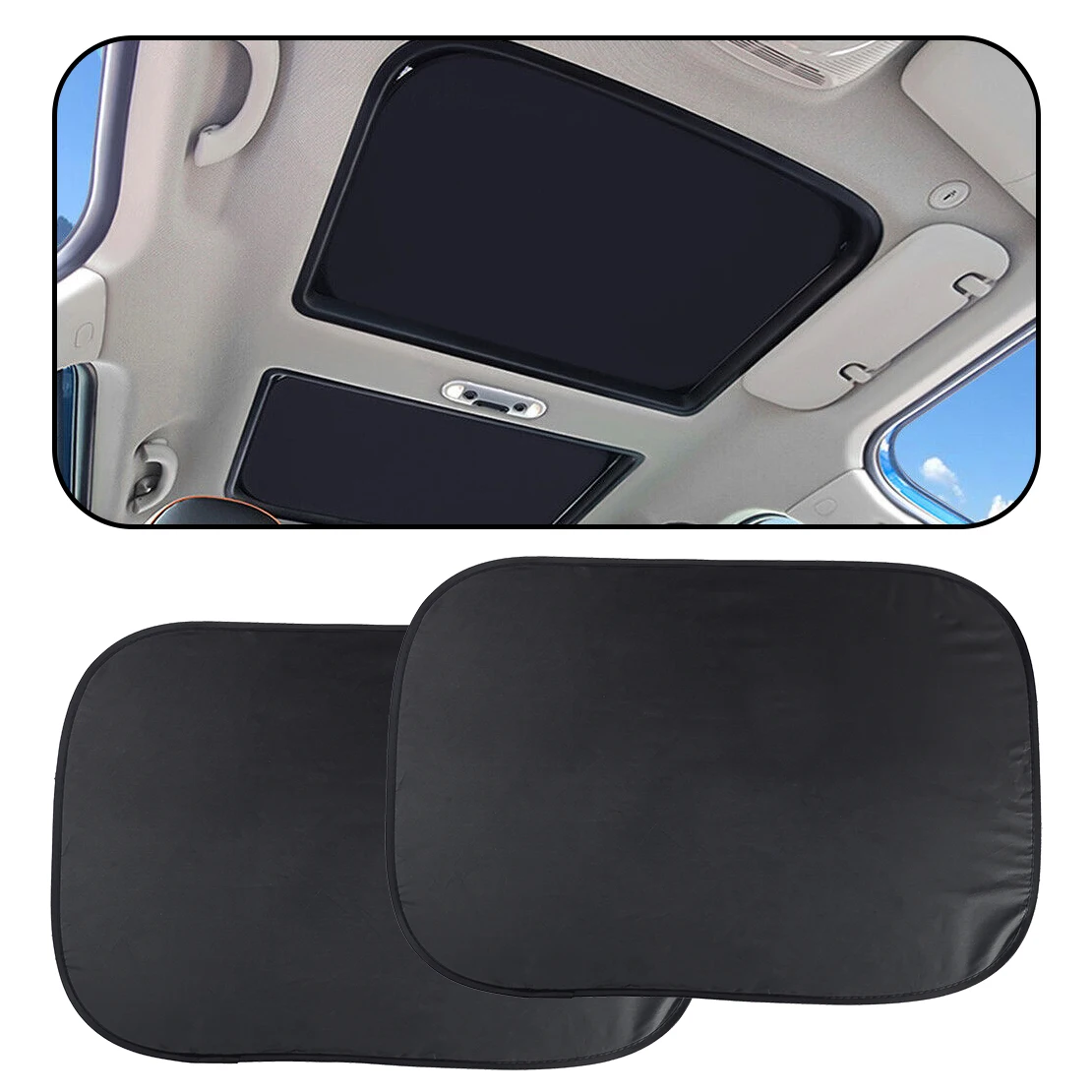 2Pcs Car Sunroof Sunshade Fordable UV Heat Isolate Cover Fit for Mini Cooper Clubman Countryman S Models F55 F56 Nylon