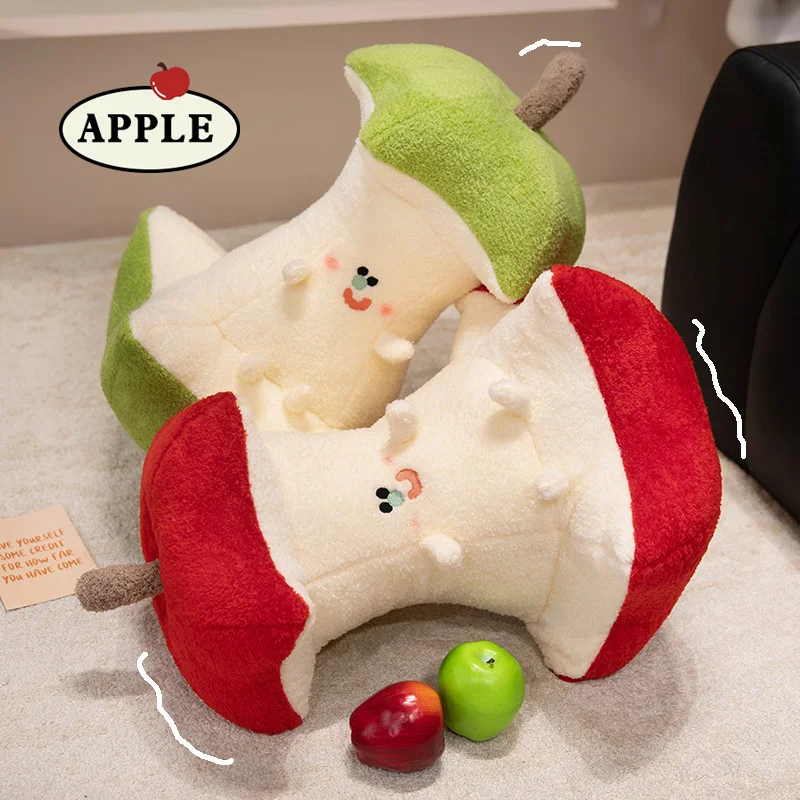 1pc 55cm 박제 빨간색과 녹색 사과 코어 던져 베개 플러시 이형 머리 침대 장식 쿠션 사무실 허리에 대 한 베개 잠자는