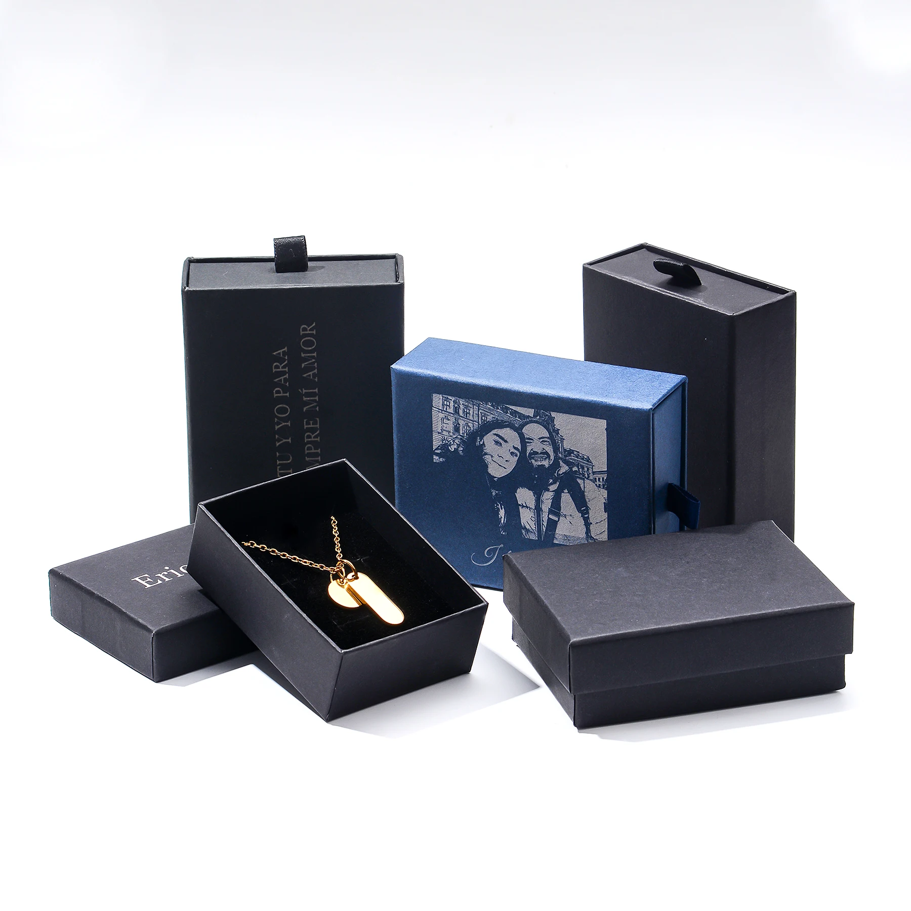 Customized Jewelry Box Bracelet Necklace Ring Earring Box Handmdde Kraft Wedding Gifts Packaging Box Jewelry Accessories