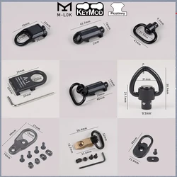 RSA Sling Swivel Mount GBB Paraclip QD Rail Slings Strap Quick Detach Adapter 20mm Picatinny Rail M-LOK Keymod RSA Sling Swivel