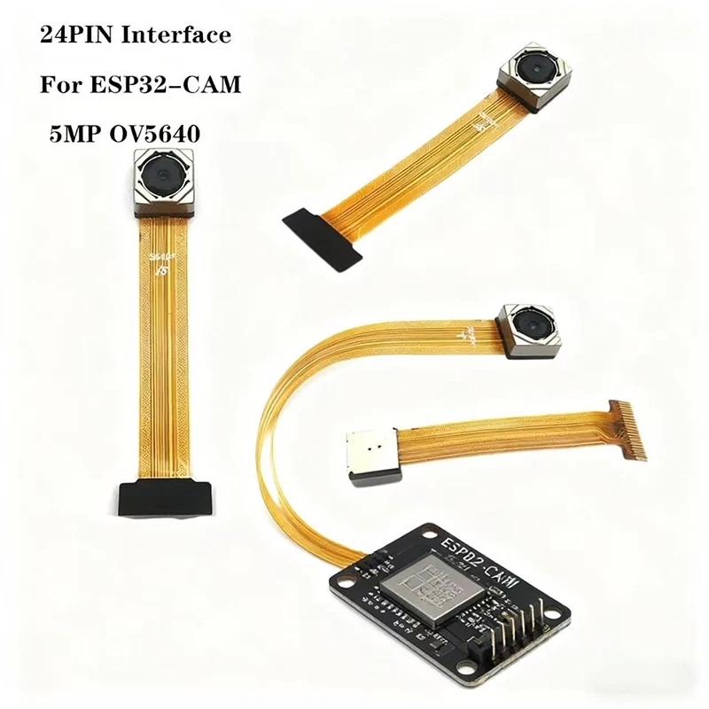 5MP OV5640高解像度カメラモジュールAF 70 °   ESP32-CAMソフトボード用 24ピン ライン長60MM MIPI/DVP
