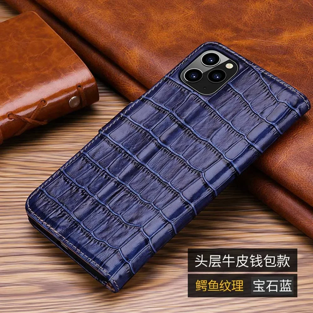 Luksusowe etui na telefon z prawdziwej skóry krokodyla, portfel, futerał z klapką na iPhone 17 16 15 14 Plus 13 12 11 Pro Max X Xr Xs Max — zdjęcie produktu 2