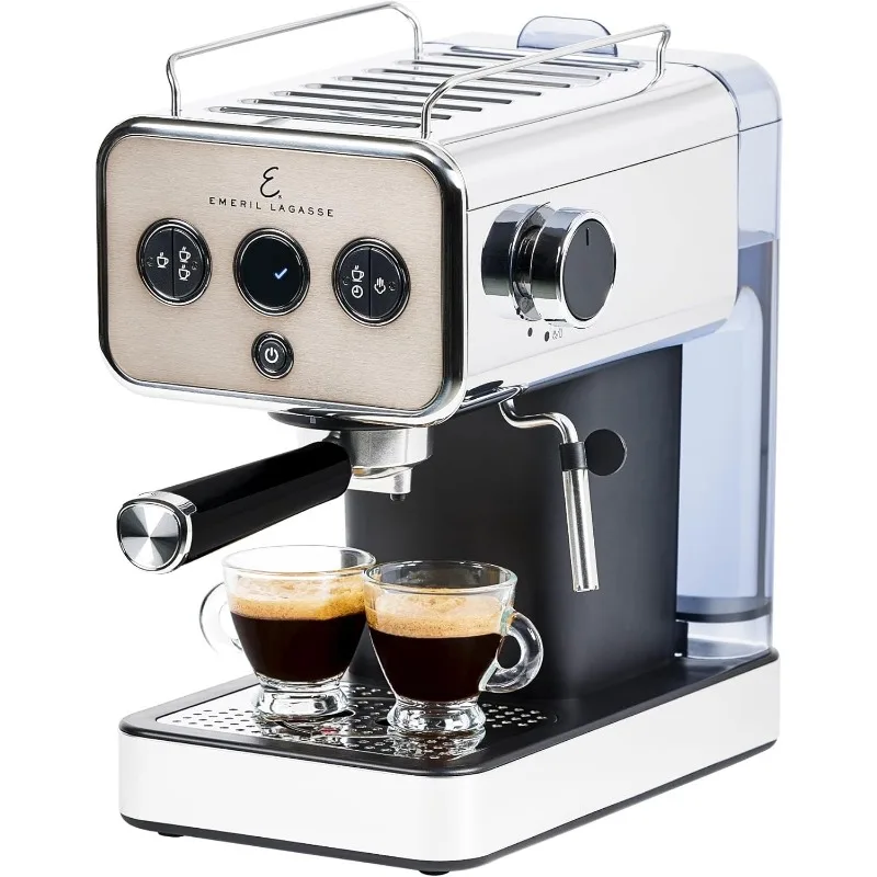 15-bar Pro espressomachine met melkopschuimer stoompijp, roestvrijstalen afwerking, dubbele opname, verwijderbare watertank van 37 oz 1350 W