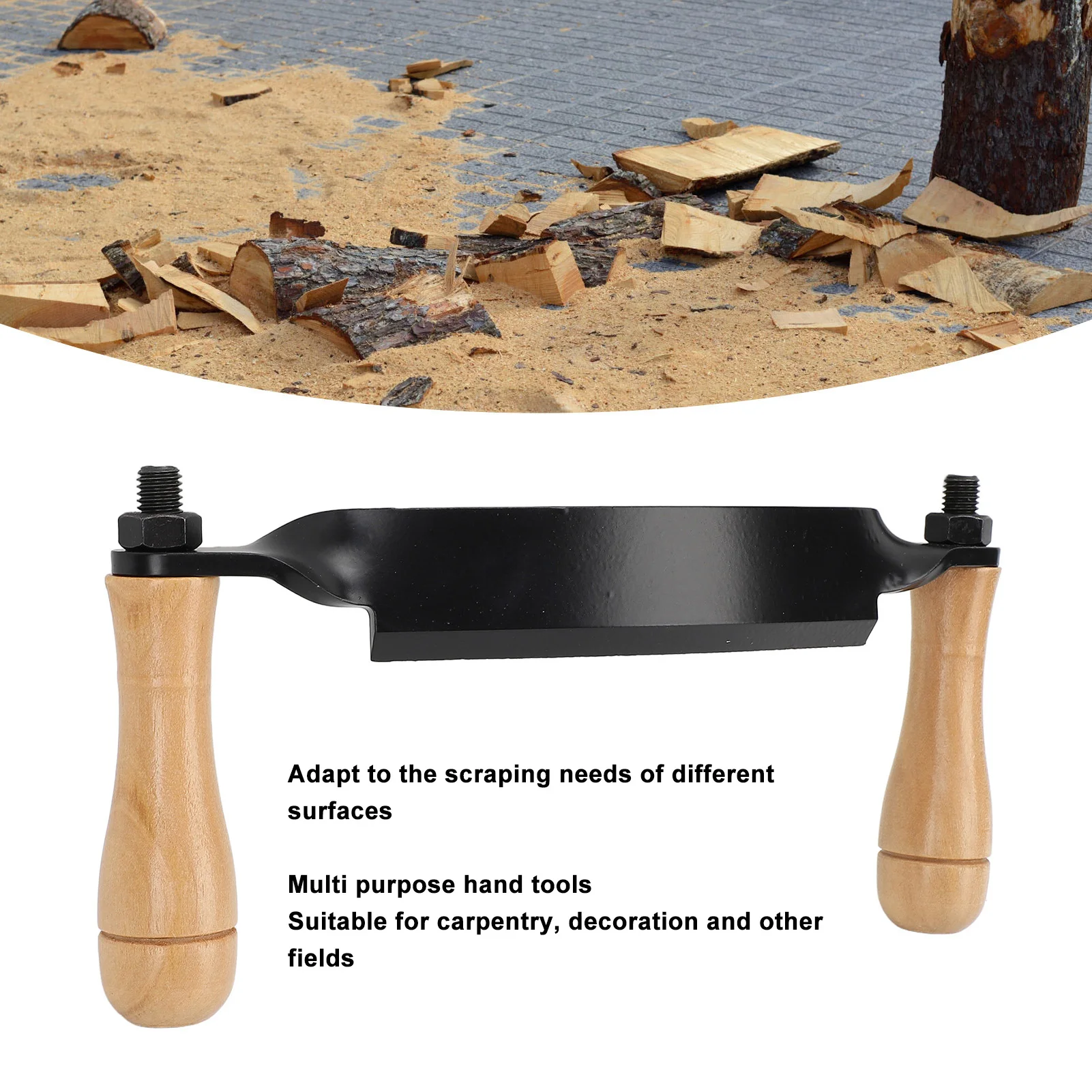 

ZK30 Draw Shave Tool Ergonomic Efficient Comfortable Grip Tree Bark Peeler Tool for Woodworking Curved Type