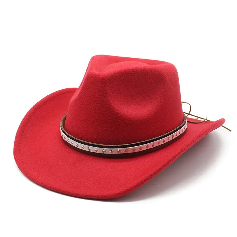 Belt Woolen Hat Trendy Autumn And Winter Korean Style Men S And Women S Western Cowboy Hat Wide Brim Shade Top Hat
