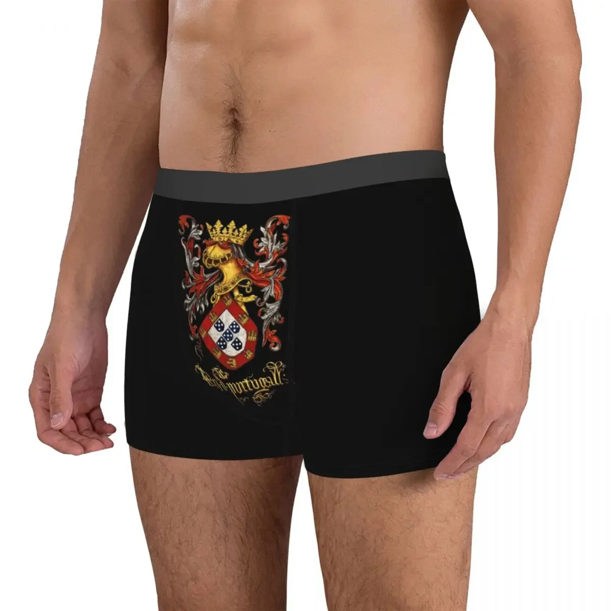 Armen Van Koning Van Portugal Vlag Man Ondergoed Boxershort Slipje Warm Ademende Onderbroek Voor Homme