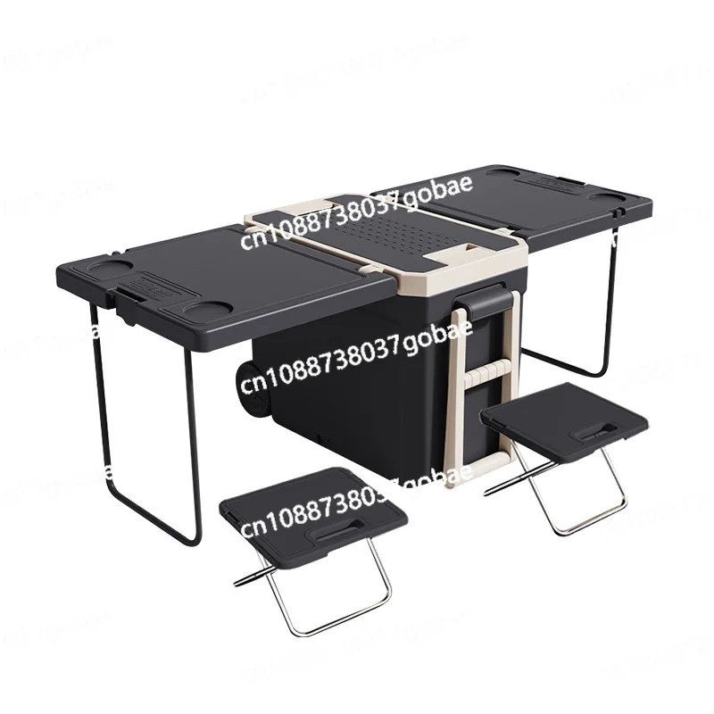 Portable 32 Liters Multi-functional Folding Outdoor Camping Table and Chair Incubator Stall Fishing Barbecue Food