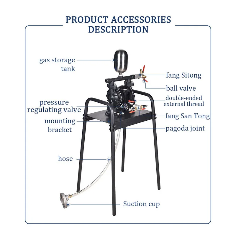 Pneumatic Diaphragm Pump Paint Spray BP-10/GD-15 Ink Double Diaphragm Pump 1 Inch