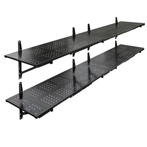 2-Pack 1x6ft Garage Shelving Perforated Wall Shelf