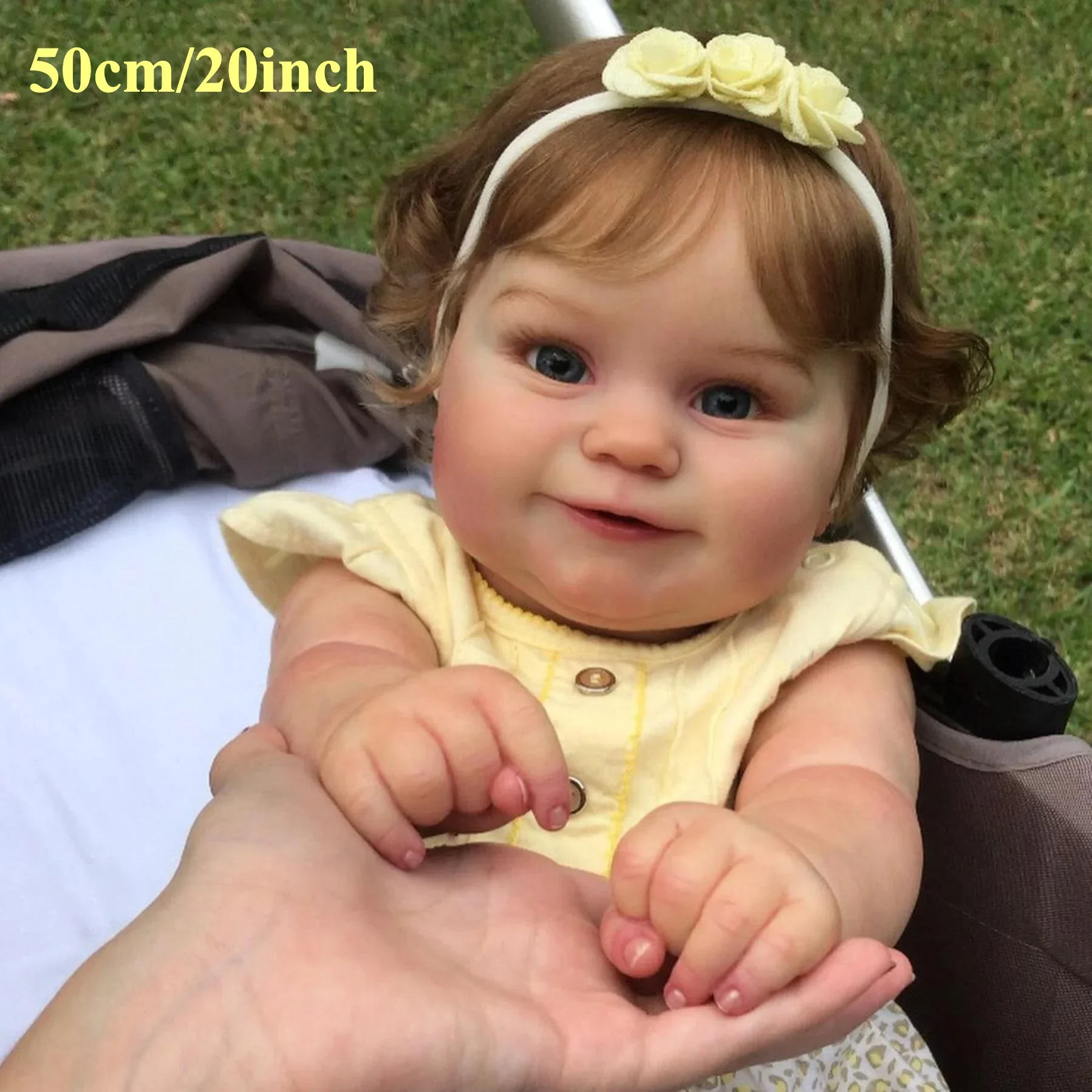 BZDOLL 50cm 20inch Full Soft Vinyl Reborn Doll, 3D Skin & Veins, Realistic Princess Bath Toy, Kids Birthday Christmas Gift